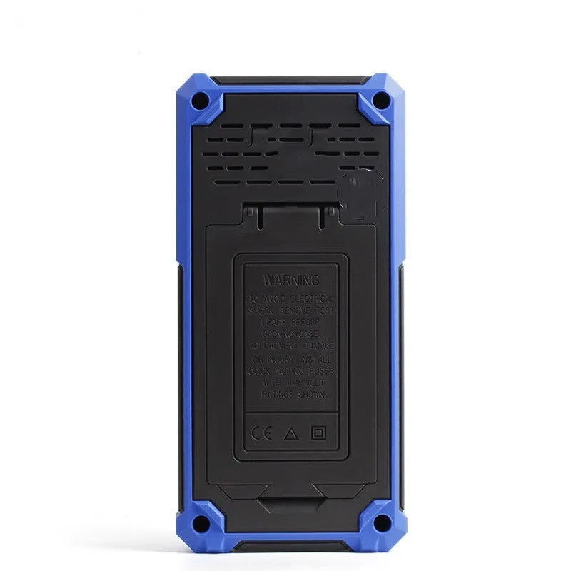 Owon HDS272 handheld digital oscilloscope with probes on automotive engine diagnostic testing