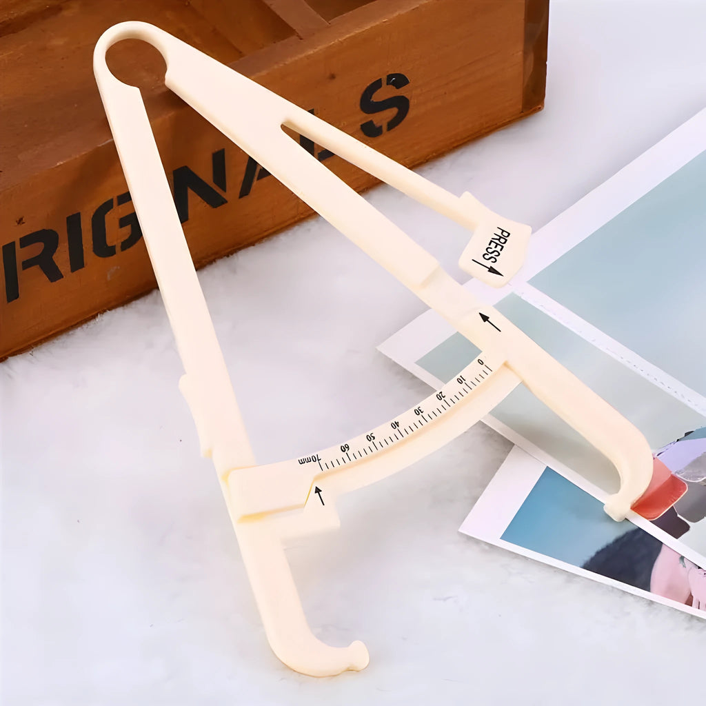 Acrylic fat caliper skin fold thickness meter with measurement scale