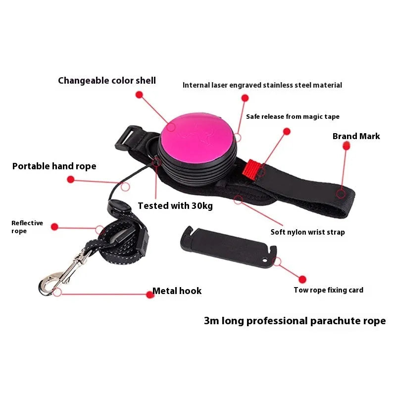 3 metre retractable dog leash in six colours with automatic braking system