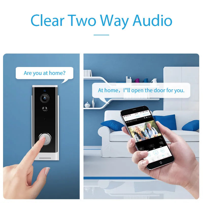 White wall-mounted wireless network security camera with 1080p resolution