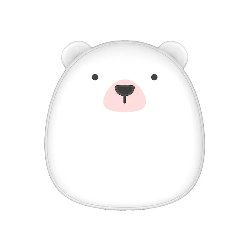 Cartoon penguin polar bear USB rechargeable hand warmer power bank showing black, white, and black-white colour options