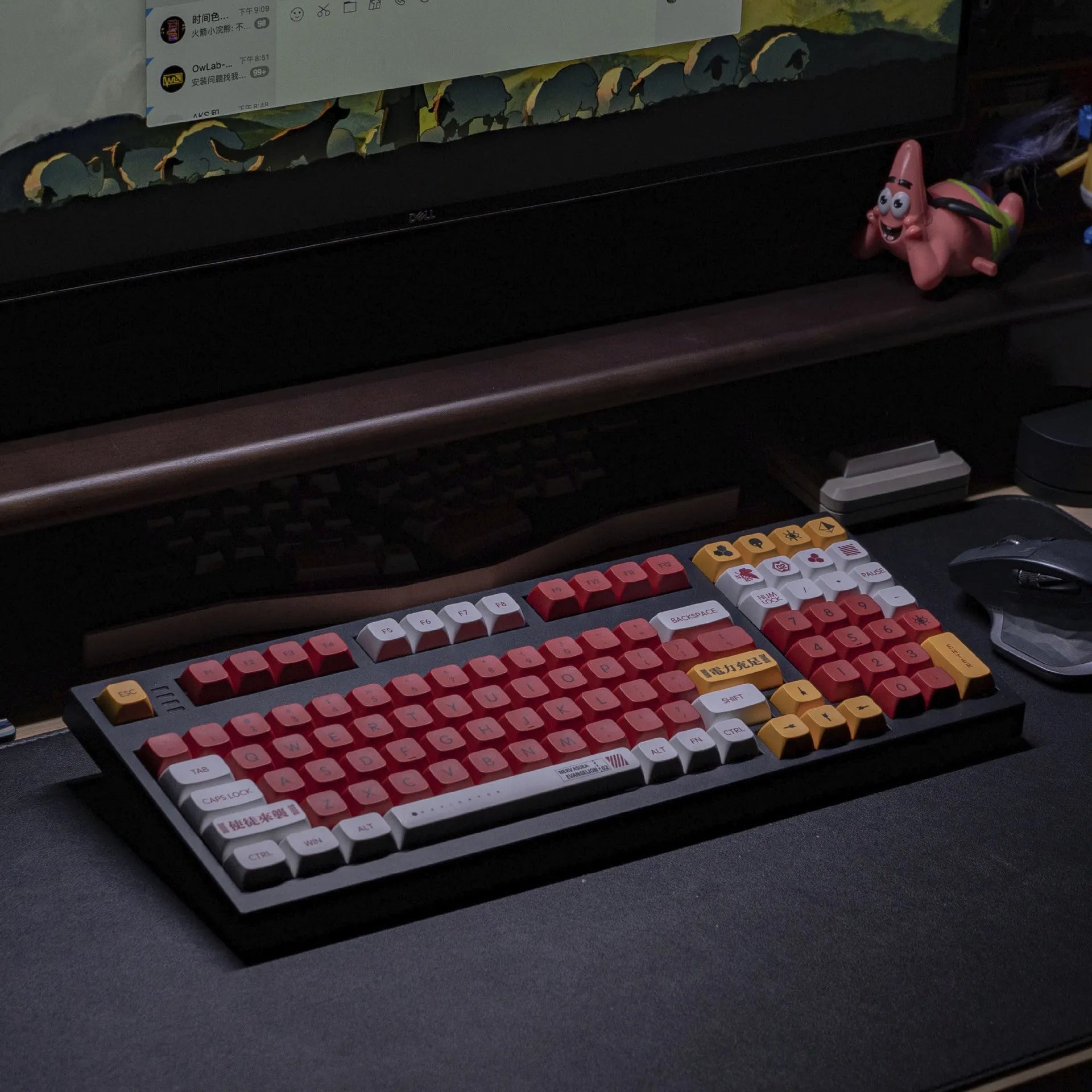 138 PBT dye-sublimated mechanical keyboard keycaps with boy and girl colour matching theme, shown with bag, box, and can packaging options.