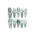 Camellia gradient nail art stickers with bow and butterfly patterns plus plastic armour suit applicator tool