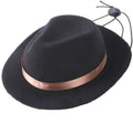 Handmade wool felt mini pet sun hat in pink colour with hairpin attachment