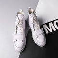PU leather men's winter ankle boots in black and white high-top sneaker style