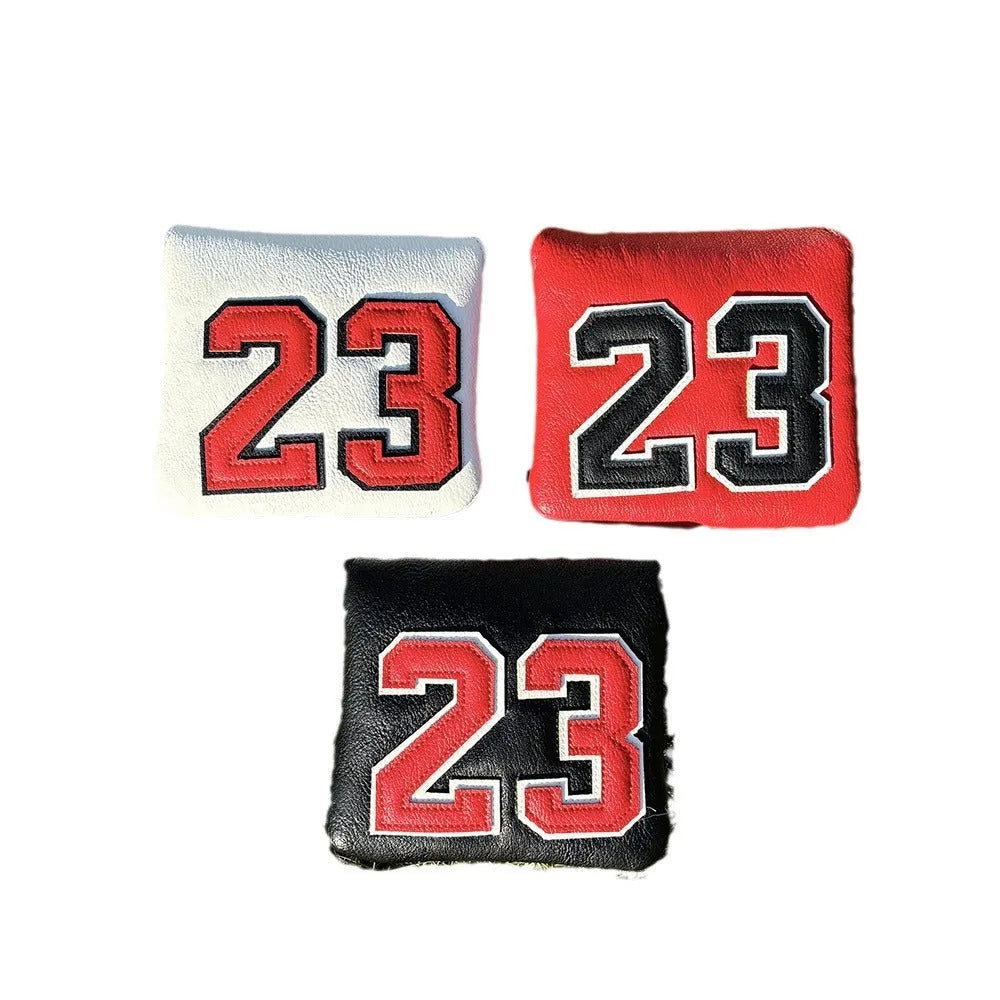 Set of four PU golf club head cover sleeves in assorted colours for fairway woods and putter.
