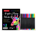 Pack of 12 acrylic paint markers for crafts and DIY on various surfaces