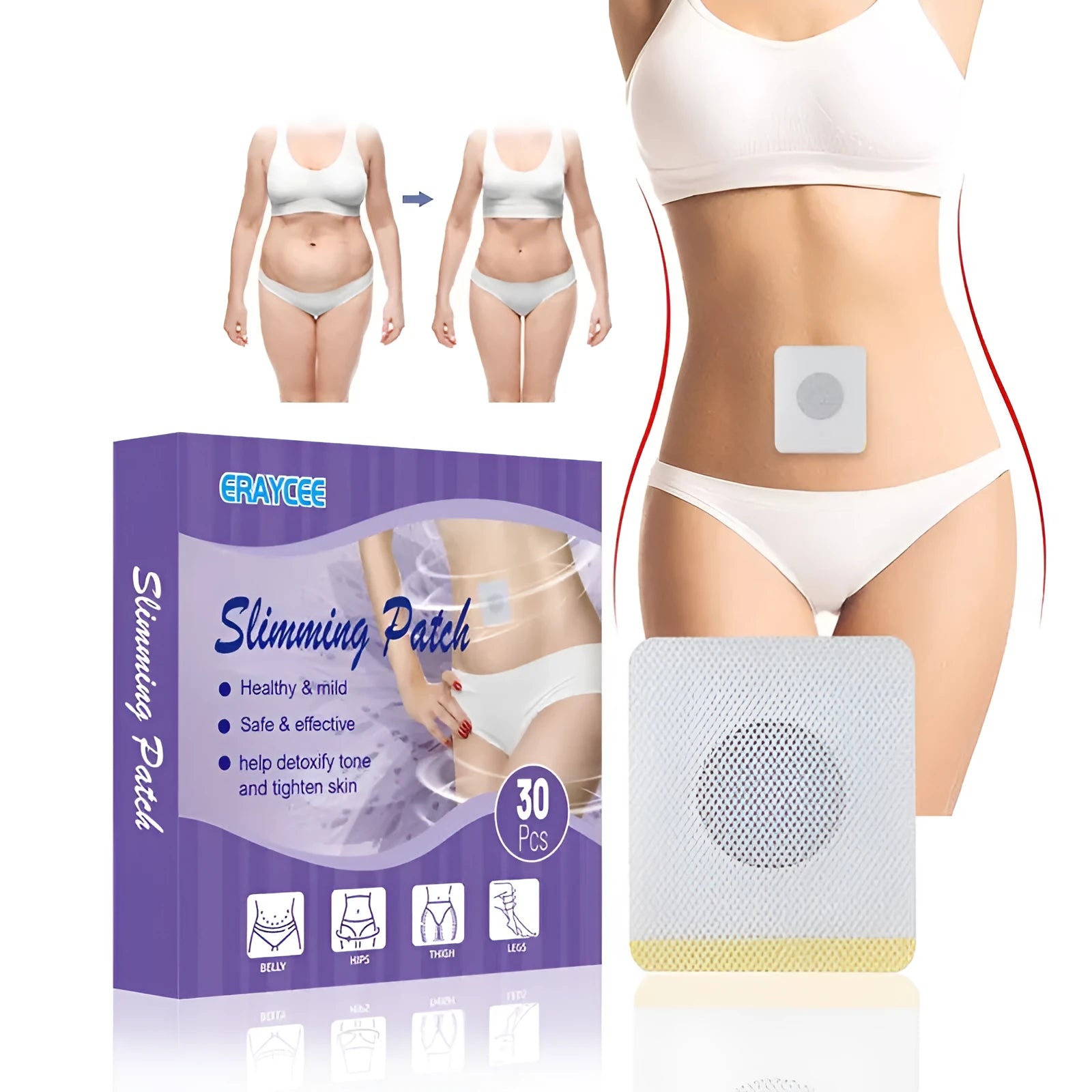 Body shaping navel health patch 30 patches herbal aroma for abdominal care, picture colour