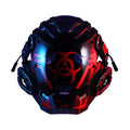 Black full face prop mask helmet for cyberpunk cosplay and themed parties.