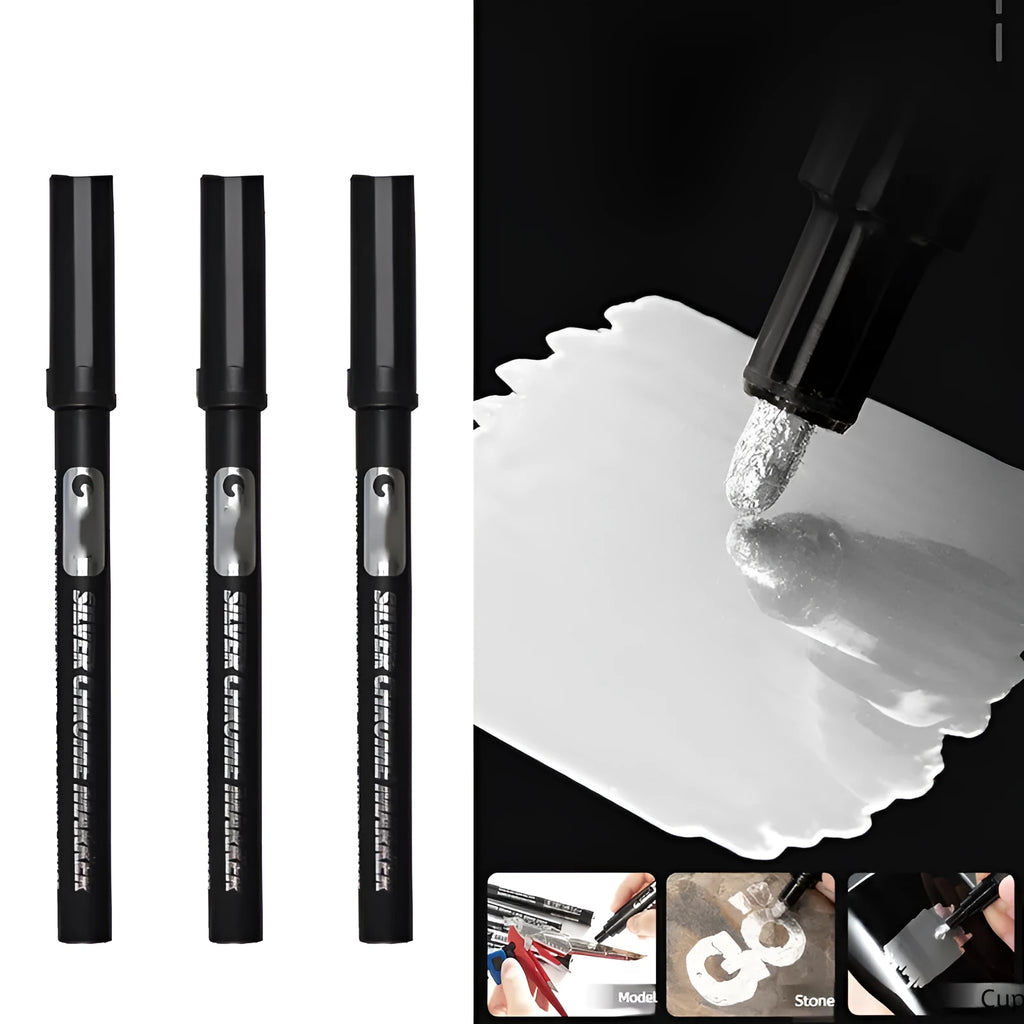 Waterproof mirror marker pen with plastic shell in 1mm and 2mm tip sizes for glass writing