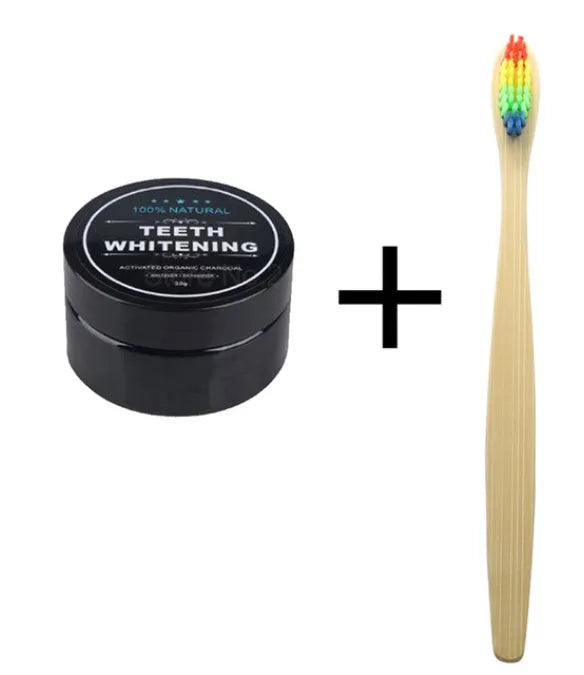 Activated Charcoal Teeth Whitening Powder 30g Natural Black Coconut Charcoal Powder Oral Hygiene Remove Stains from Smoking Tea Coffee Plaque Whitening for Adults Cool Taste Double-Effective Formula