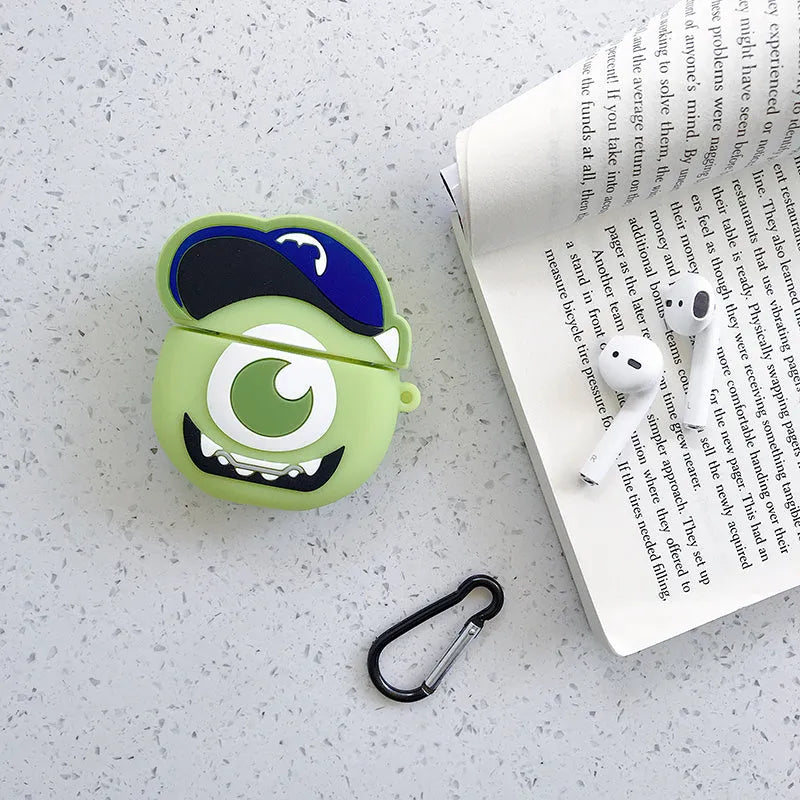 Cartoon animal design silicone case for AirPods 1 and 2 generation in multiple colours