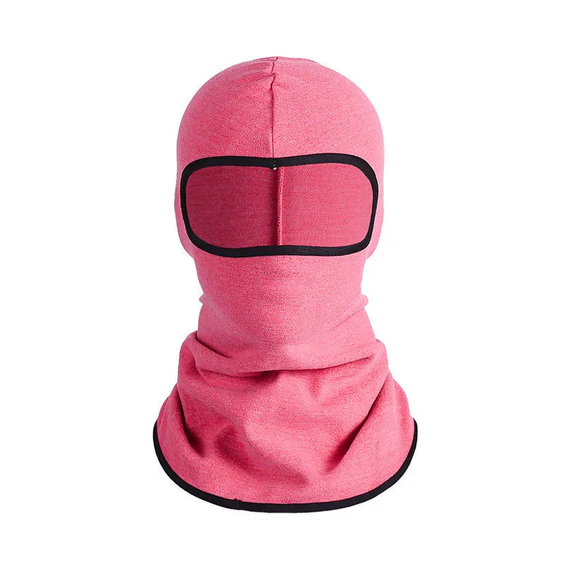 Motorcycle windproof head cover with gloves set in cotton fabric, street-style dome design for autumn winter riding