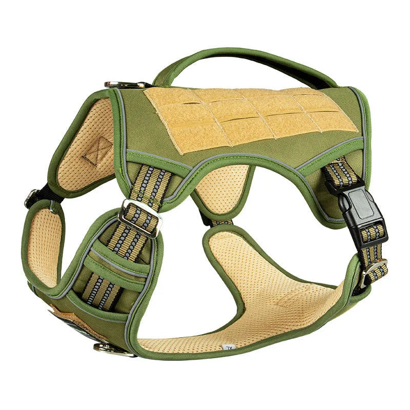 Oxford cloth tactical chest strap harness for search and rescue working dog in camouflage colour