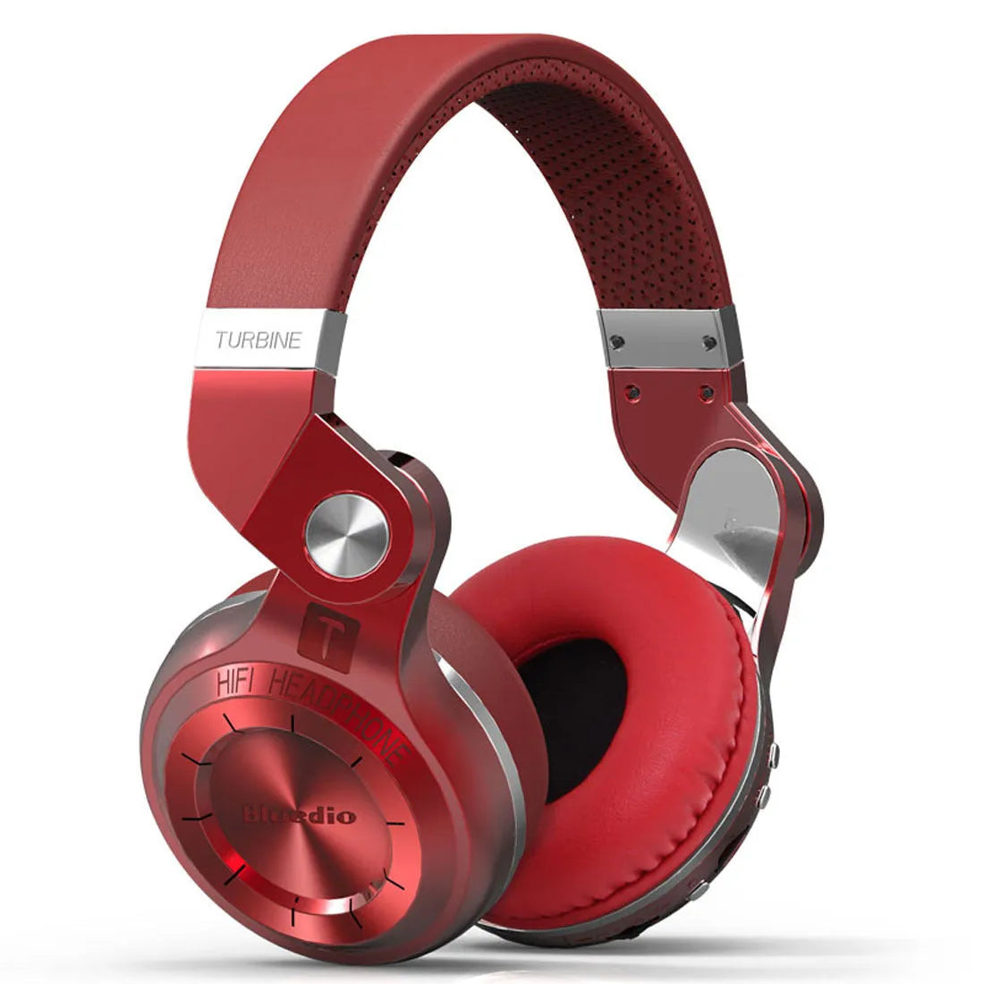 Black Bluetooth in-ear stereo headset with card plug-in design on a white background