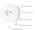White smart socket plug with WIFI and voice control, showing EU plug style