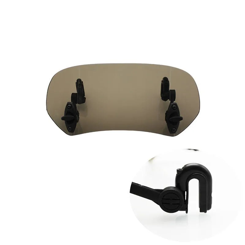 Motorcycle heightened small windshield in brown smoky transparent PC and acrylic with bracket L and S sizes