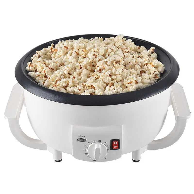 White oblate coffee bean roasting machine with 225mm base for home use