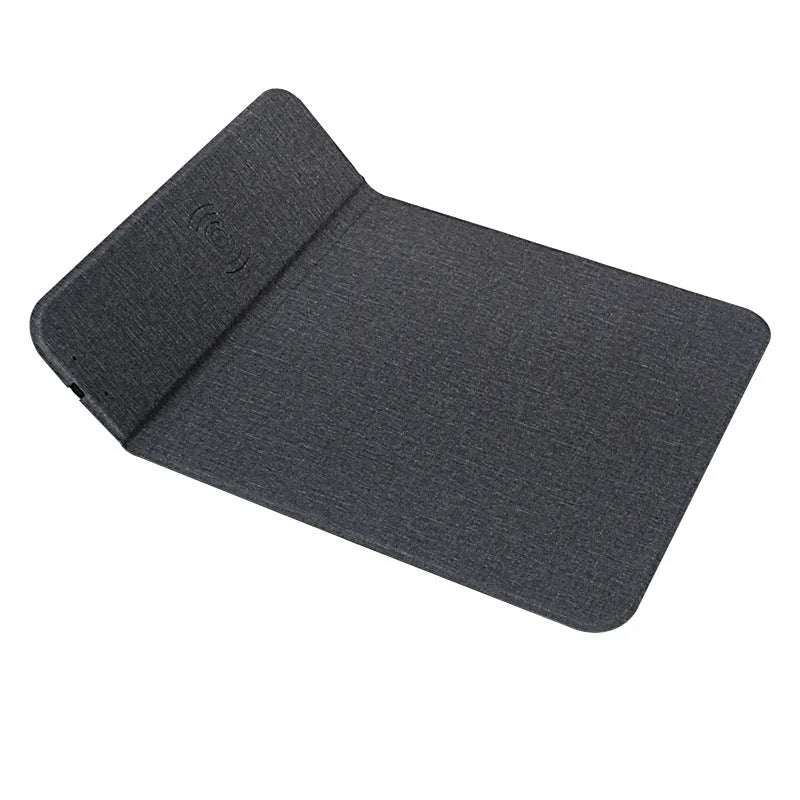 Foldable cloth wireless charging phone holder showing adjustable viewing angles