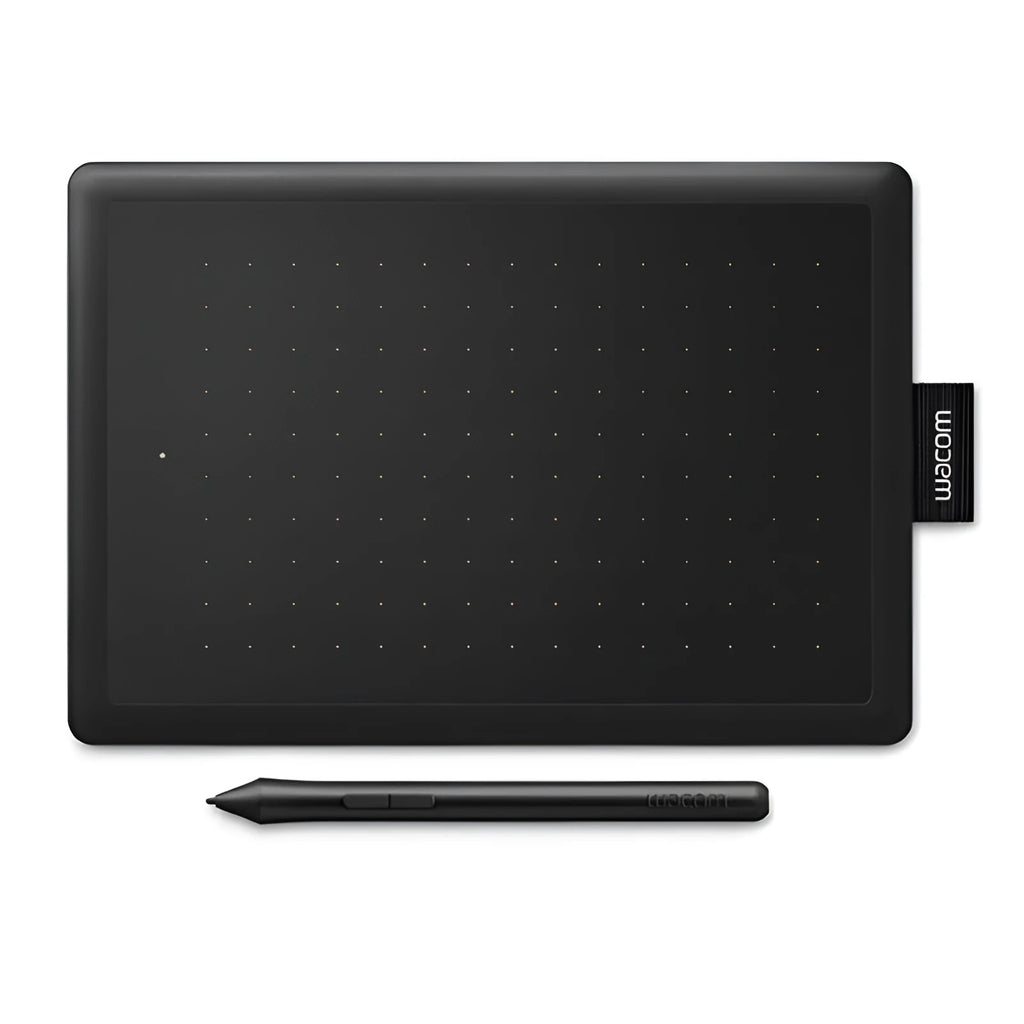 Wacom CTL-472 One by Wacom small drawing tablet with pressure pen and USB cable on desk