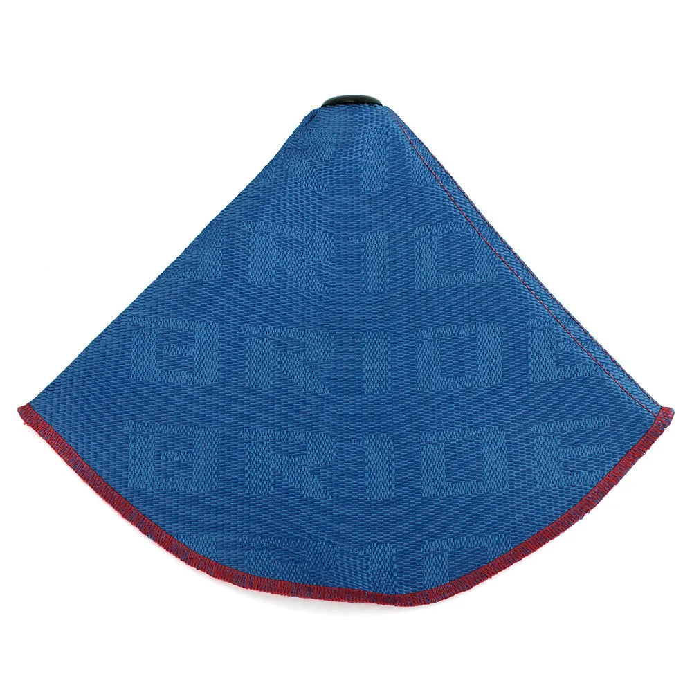 Canvas dust cover for Bride and Recaro racing seats shown in black with embroidered flag logo.