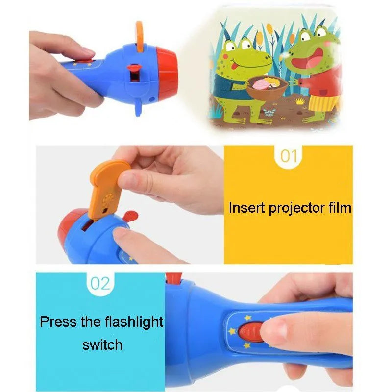 SmartKids story projector torch with projection discs showing fairy tale images