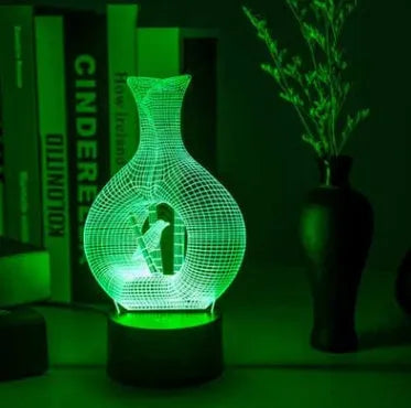 3D acrylic LED night light with colour changing modes on ABS base