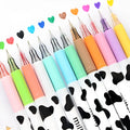 Cow colour pattern gel pen with 0.38mm tip and 12 coloured refills