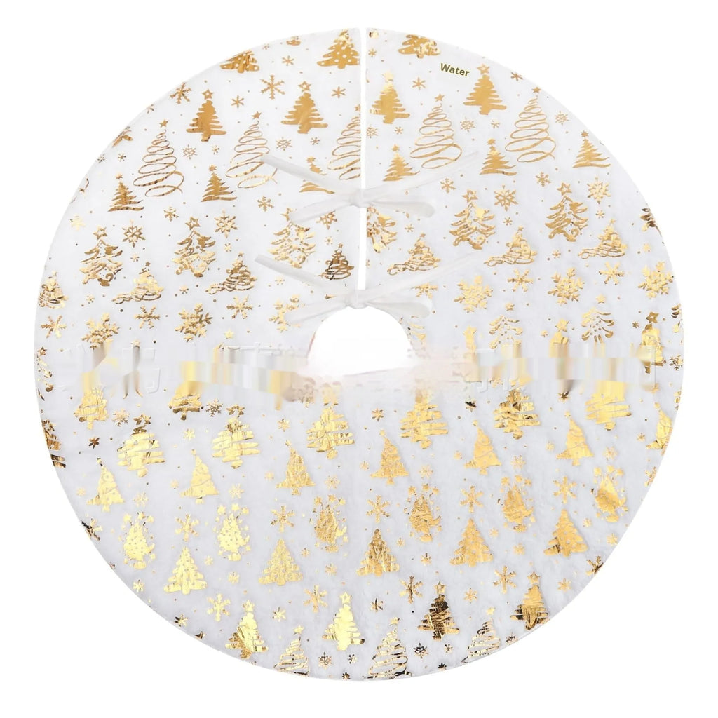 Plush Christmas tree decorative rug in snowflake and star patterns