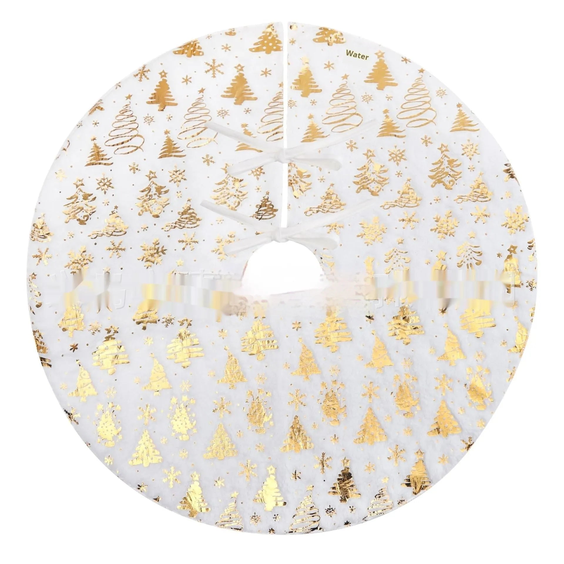 Plush Christmas tree decorative rug in snowflake and star patterns