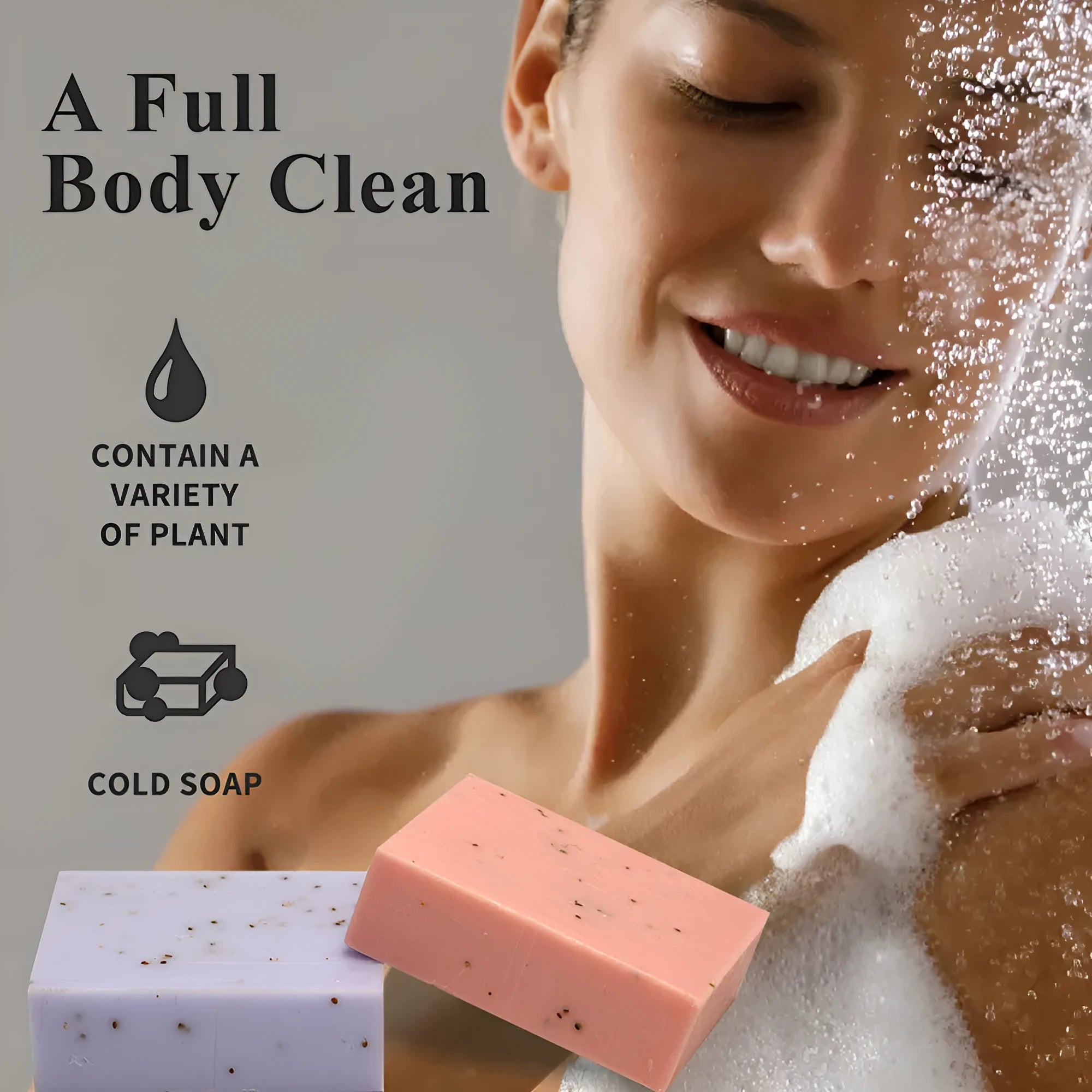Handmade frosted essential oil soap bar 100g in multiple scent varieties