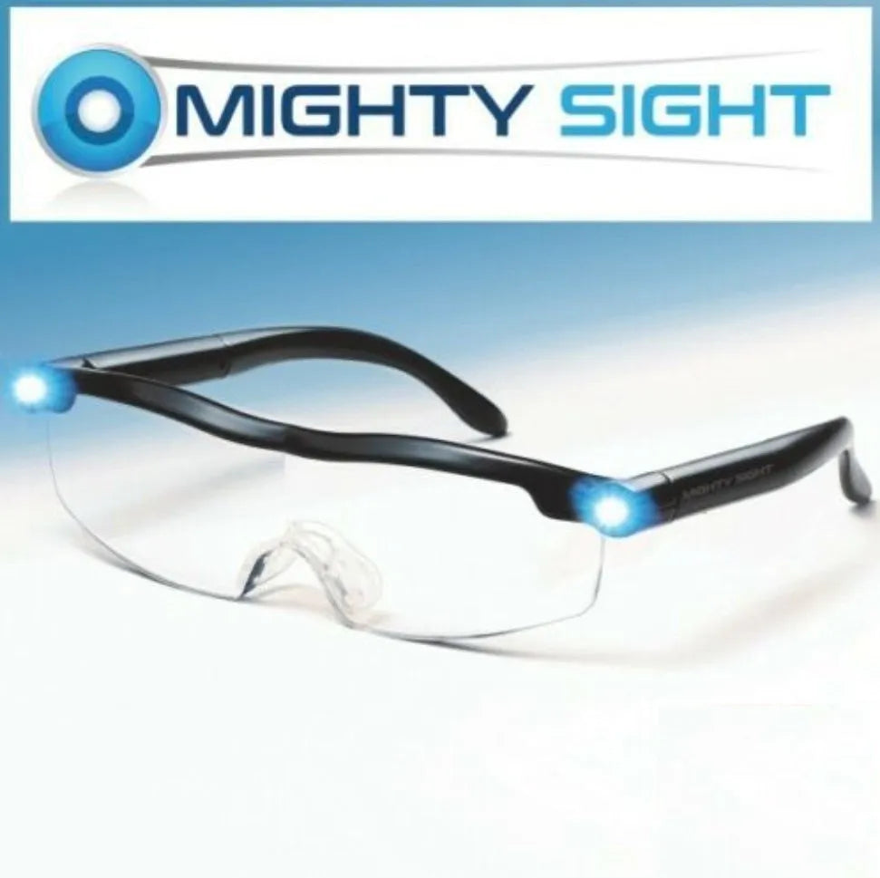 Transparent black USB LED reading glasses with programmable scheduled lighting control