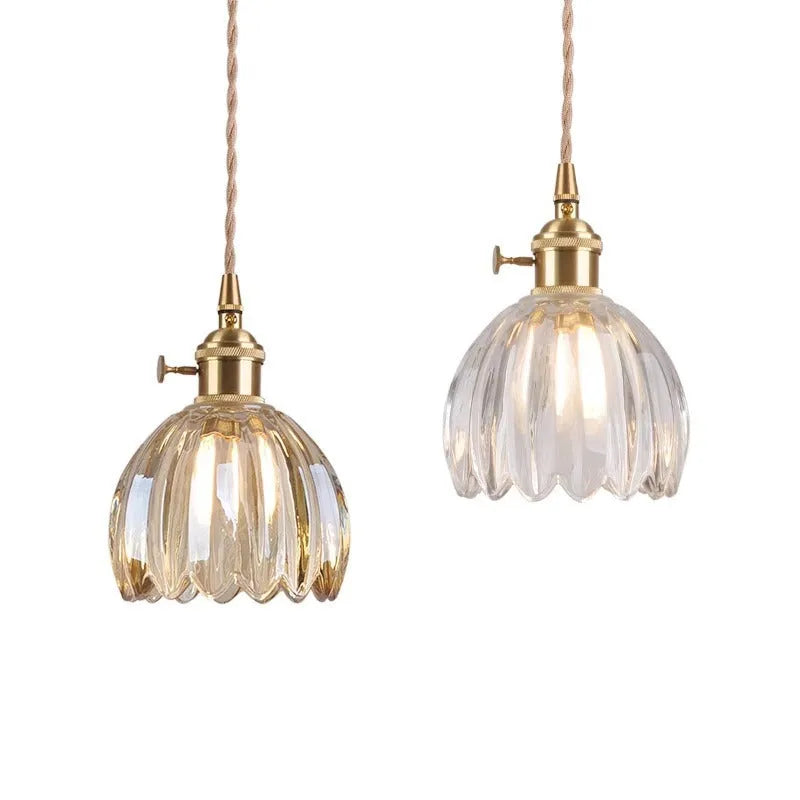 Vintage glass flower chandelier with Nordic design in amber, white, green, transparent or smoky grey colours