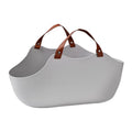 Portable PE open cat litter box in grey, size 51x36x24cm, placed on a flat surface.