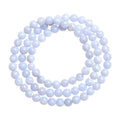Natural blue agate bracelet with multi-circle patterns and approximately 86 beads measuring 6-6.8mm diameter