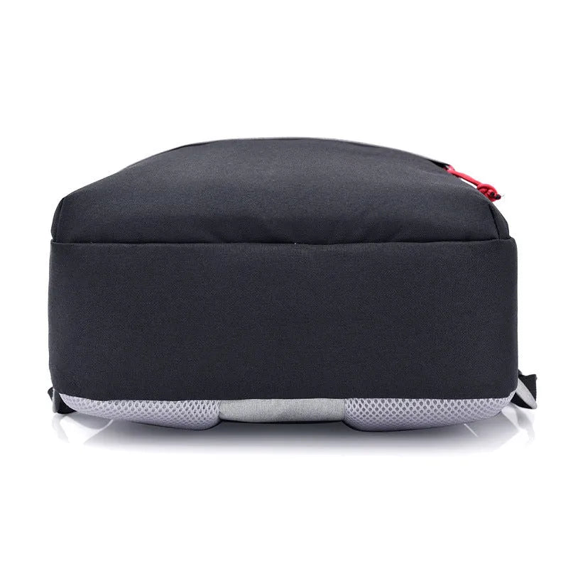 Polyester canvas backpack with laptop pocket zipper closure and internal organisation in black
