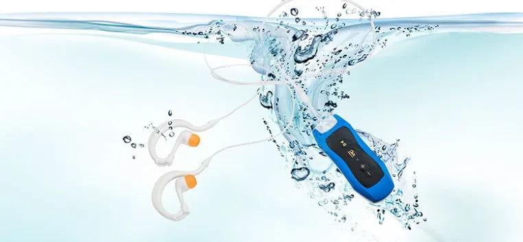 IPX68 waterproof Bluetooth mini MP3 player for sports in various colours.