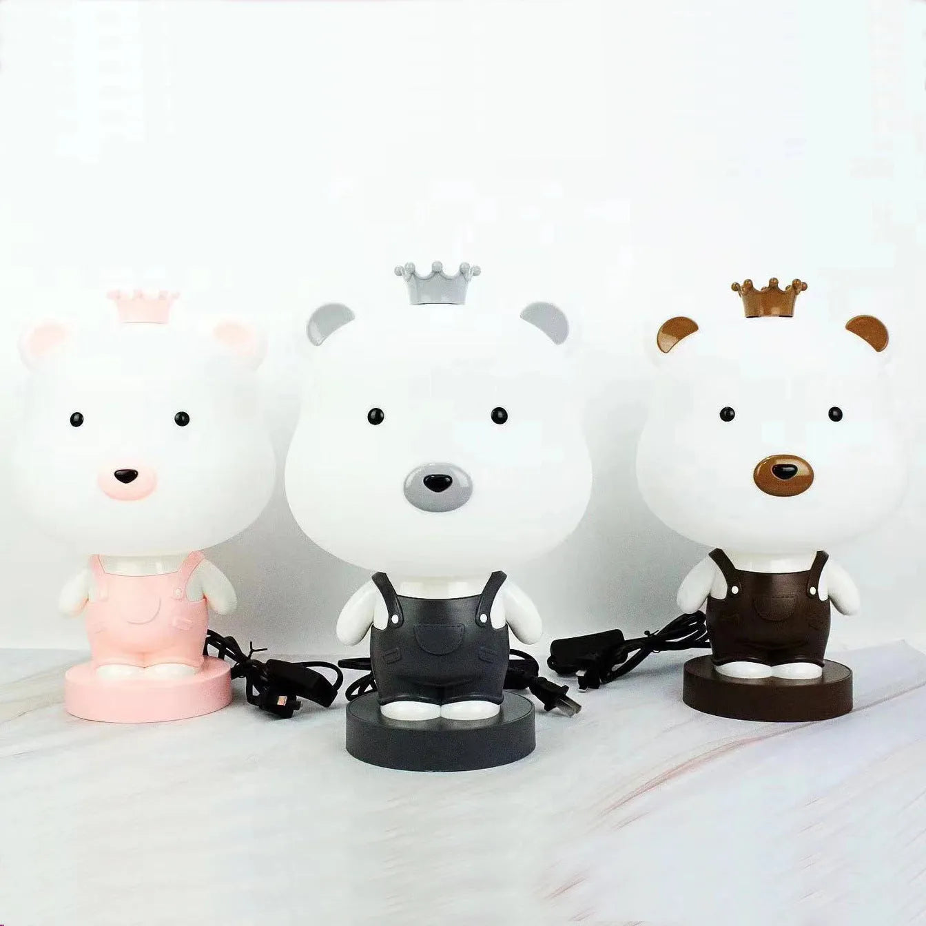 Animal table lamp with cartoon animal shade and LED light source