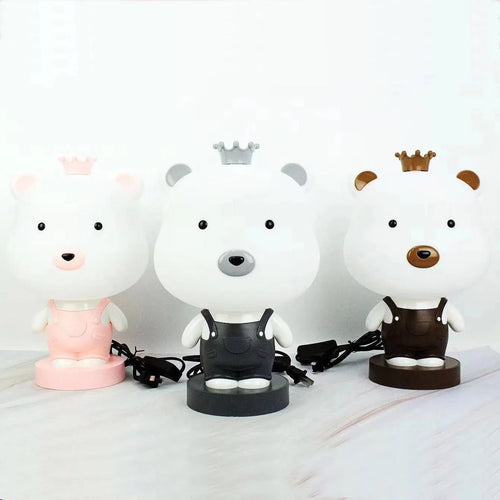 Animal table lamp with cartoon animal shade and LED light source