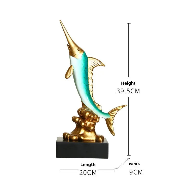 European Swordfish wall decoration in resin and plastic available in four colours.