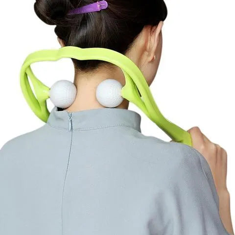 Plastic pressure point therapy neck massager with adjustable stand and 3D floating point design in blue colour