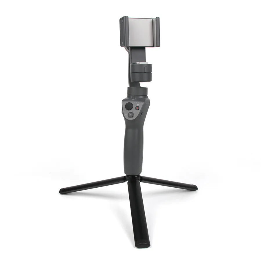 Black aluminium alloy mobile phone tripod stabiliser compatible with iPhone models