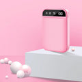 Compact mini power bank in choice of colours showing multi USB ports and small size.