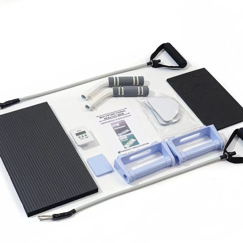 Foldable PP fitness board with belly panel in black, pink or purple colour options