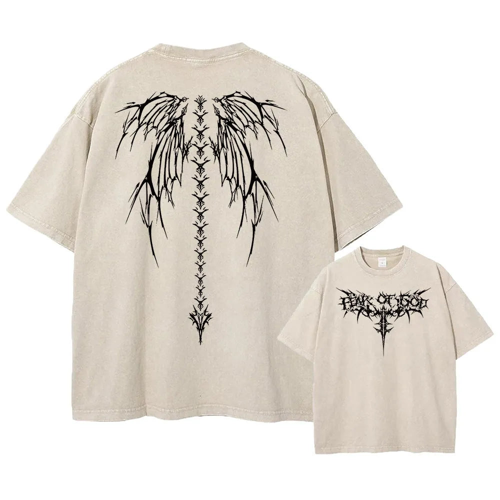 Men's oversized loose fit cotton t-shirt with drop shoulder short sleeves.