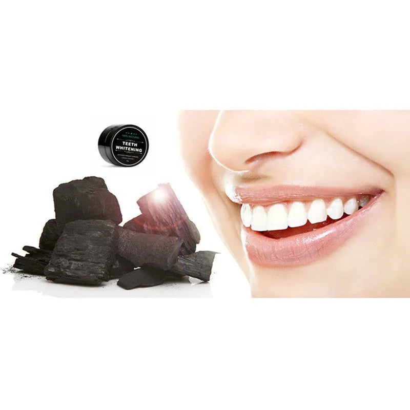 Activated Charcoal Teeth Whitening Powder 30g Natural Black Coconut Charcoal Powder Oral Hygiene Remove Stains from Smoking Tea Coffee Plaque Whitening for Adults Cool Taste Double-Effective Formula