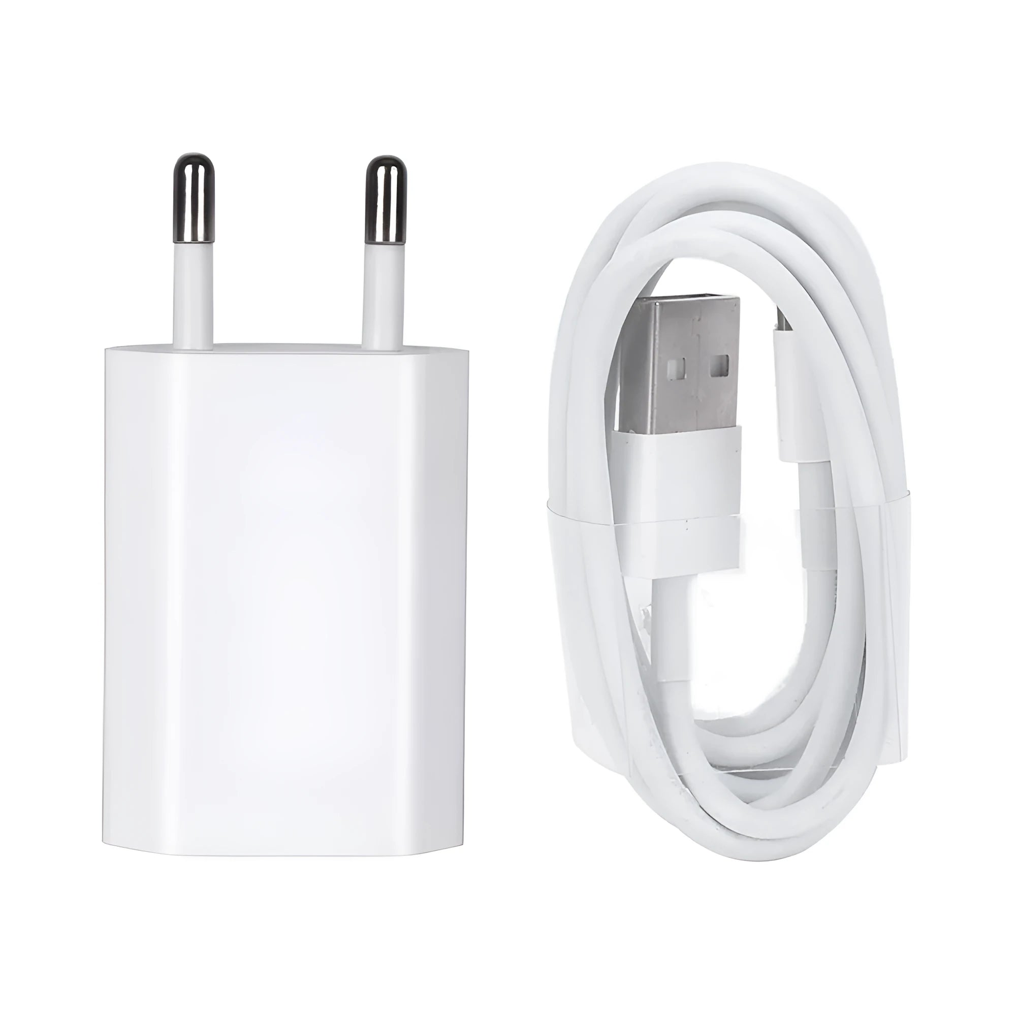 5V 2A USB wall charger with Lightning cable compatible with iPhone and iPad models