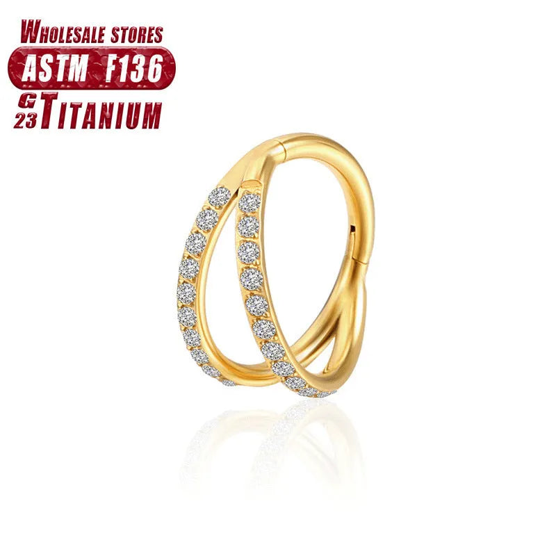 Titanium alloy nose ring body jewellery in silver, gold, black, rose gold and colourful finishes