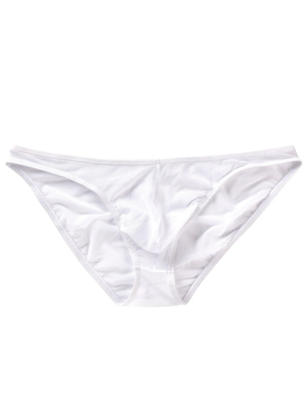 Men's black ice silk triangle low waist shorts made from quick-dry nylon fabric.
