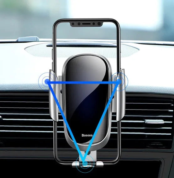 Smart universal car bracket shown in black, blue, and silvery colour options.